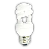 MINI SPIRAL CFL 8 WATTS FULL SPECTRUM COMPACT FLUORESCENT LIGHT BULB 50K ENERGY STAR 12,000 HOURS
