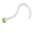 Clear BIOPLAST Peridot SWAROVSKI Nose Screw Ring