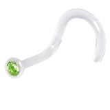 Clear BIOPLAST Peridot SWAROVSKI Nose Screw Ring
