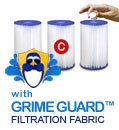"Type C Pool Filter Cartridge with Grime Guard - 3-Pack (4.125"" x 8"")"
