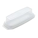 Rubbermaid #3930-RD-CLR White Plastic Butter Dish