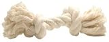 2 Knot Large Tug Rope Bone - White (8 inch)