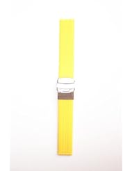 22mm Yellow Tire-Tread Rubber/Silicone with S/S Deployment Buckle
