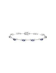 Tanzanite.com 14k White Gold Tanzanite and Diamond Bracelet 3.25 CT TW