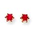 14k 4mm Synthetic Ruby Earrings