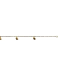 14k Yellow Gold, Modern Silhouette Design Butterflies Charm Anklet with Box Chain