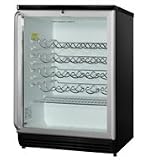 White 24 Built-In Under-Counter Wine Cellar with 51 Bottle Capacity Interior Light and Tempered Glass Door with Lock
