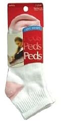 Peds Ladies Sports Socks Lightweights Cotton Quarter - 3 Pair Pack