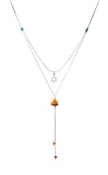 Star Glass Bead Y-Necklace - Multicolor, by Anat Eyal