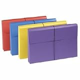 Smead 77300 Antimicrobial File Wallet, 2 Exp., Legal, Elastic Cord, Asst. Colors, 4/pk