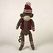 Knitted Monkey with Red Jacket