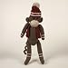 Knitted Monkey with Red Jacket
