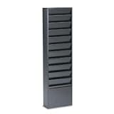 Buddy Products 812-4 Wall mount 11 pocket steel literature rack, black, 36-3/8h