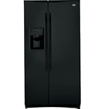 Review GE  / GE Profile PSHF6TGXBB 25.6 cu. ft. Side-by-Side Refrigerator with 3 Glass Shelves, ExpressChill Crisper, External Ice/Water Dispenser and Top Bevel Design: Black