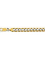 8mm White Pave Light Flat Cuban Chain 30"