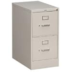 HON 1000 2-Drawer Letter File Metal Filing Cabinet - Putty