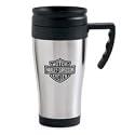 Harley Davidson Bar & Shield Travel Coffee Mug. Insulated 14 oz. stainless steel travel mug. Bar & Shield logo. Not microwave safe. Hand wash only. 99327-08V