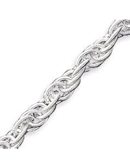 Sterling Silver 8.5 Inch Polished Fancy Triple Link Bracelet - 8.5 Inch