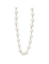 Sterling Silver 16inch Polished White Cultured Pearl Necklace - QH935-16"