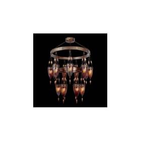 Fine Art Lamps 717740-3 Scheherazade 15 Light Large Foyer Chandelier in Aged Dark Bronze with Desert Sky Blue glass