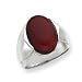 Sterling Silver Oval Amber Stone Mens Ring