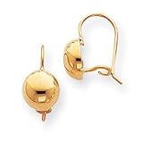 14k Polished Half Ball Kidney Wire Earrings