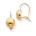 14k Polished Half Ball Kidney Wire Earrings
