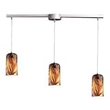 IMAGE OF Elk Lighting 544-3L-MS Molten - Three Light Pendant, Satin Nickel Finish with Molten Sunset Glass
