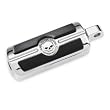 Harley-Davidson® Willie G.® Skull Footpeg Kit. Black rubber pads and polished chrome-plated. Features sinister skull logo surrounded by Harley-Davidson® script. Fits all models with H-D® male mount style footpeg supports (pair). 50370-04
