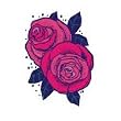 Two Roses Temporary Tattoo 2x2