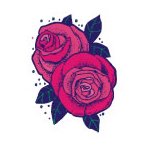 Two Roses Temporary Tattoo 2x2