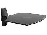 Black Single WALL MOUNT SHELF for DVD VCR Cable Box Stereo Blu-Ray Components
