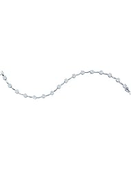 14k White Gold 2.00CT Round White Diamond Flower Bracelet