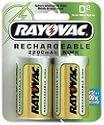 Rayovac Rechargeable NiMH Batteries, D Size, 2-Count Packages (Pack of 3)