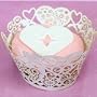 White Hearts 55mm Cupcake Wraps - Pack of 12