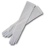 Sale Diamond White Matte Spandex Gloves, 12-Button Length