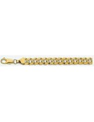 7mm Yellow Pave Light Flat Cuban Chain 18"