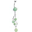 Semi Precious Jade Stone Vine Dangle Belly Ring