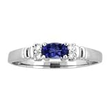 14k White Gold Oval Tanzanite and Diamond Ring .33 TCW