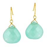 14K Gold with Seafoam Chalcedony Drop Earrings