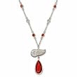 Detroit Red Wings Rhodium Logo Necklace