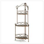 Rustic Corner Kitchen Bakers Rack Plant Stand Display