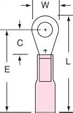 3M Scotchlok Brazed Seam Ring Tongue Heat Shrink Terminal MH18-8R/LX, Stud Size 8