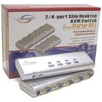 4-Port Linkskey Slim Desktop KVM Switch w/3-in-1 Combo Cables