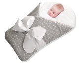 BundleBee Baby Wrap/Swaddle/Blanket, Feather Light/Grey Polka Dot, 0-4 Months