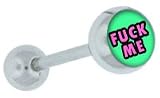 Fuck Me Logo Tongue Barbell Ring