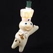 Set of 10 White Pillsbury Doughboy Novelty Christmas Lights - Green Wire