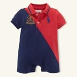 【並行輸入】RALPH LAUREN(ラルフローレン) ベビー半袖鹿の子ポロコンビ　ビッグポニー 9ｍ（70サイズ）