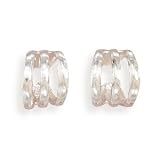 Polished Sterling Silver Ear Cuffs, 5/16 inch wide 3 Row, Sold in Pairs