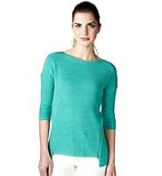 Limited Collection Cotton Rich Zip Embellished Knitted Top